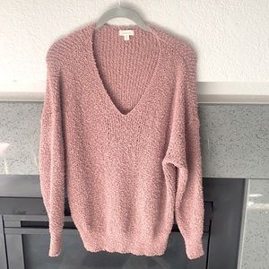 Super Soft V Neck Blush Pink Sweater 